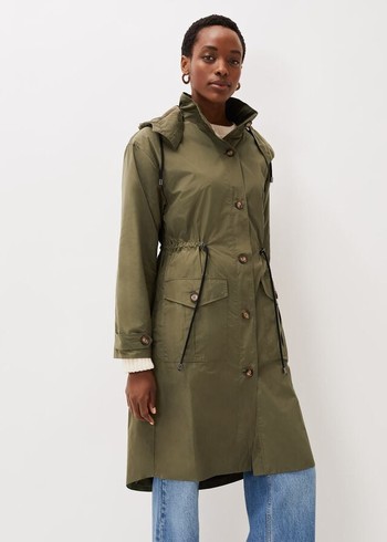 Phase Eight Chloe Longline Coats Khaki USA | 7968042-HP